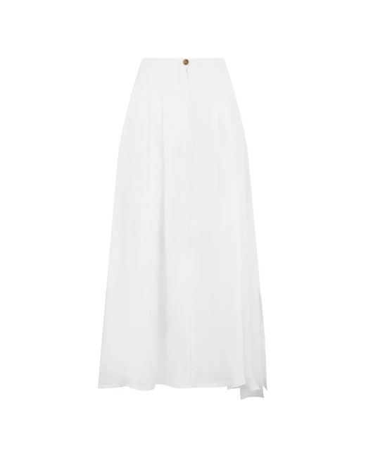 Fabiana Filippi White High-Waist Midi Skirt