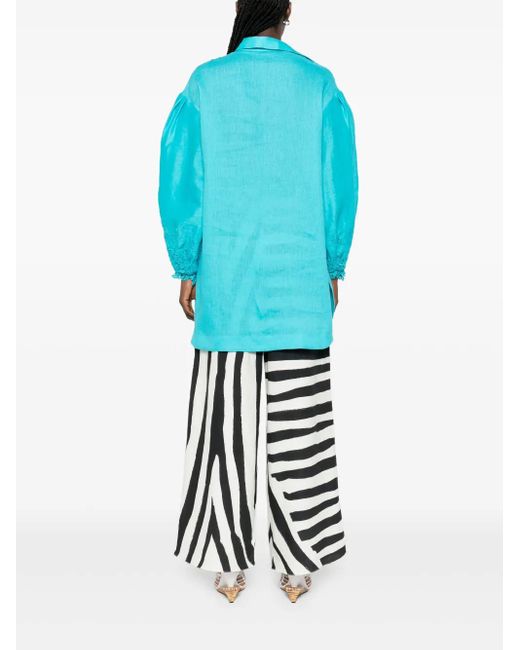 Ermanno Scervino Blue Bluse Mit Stickerei