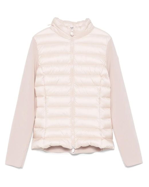 Moncler Natural Zip-Up Puffer Jacket