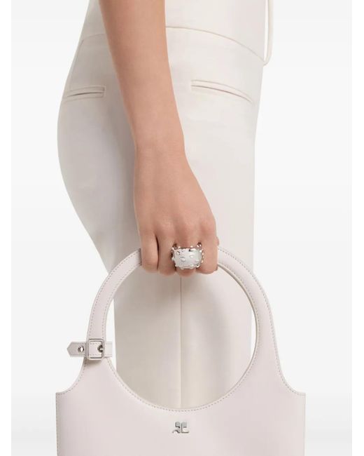 Courreges White Infinity Flecked Ring