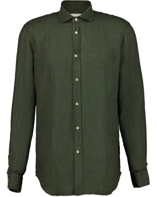 Boglioli Green Linen Shirt for men