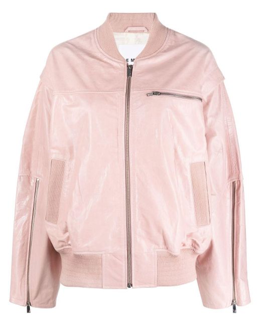 Remain Pink Zipped-sleeves Bomber Jacket