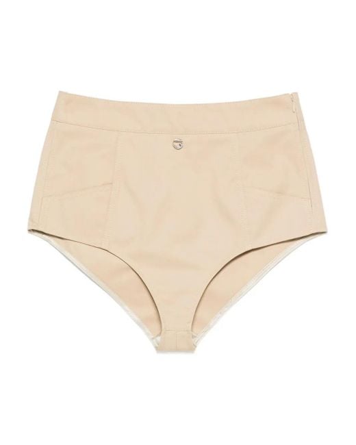 Coperni Natural High-Waisted Mini Shorts
