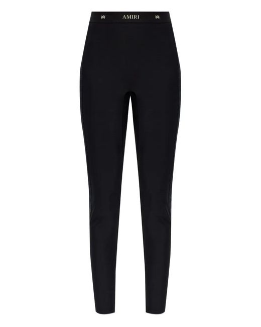 Amiri Blue Logo-Waistband Leggings