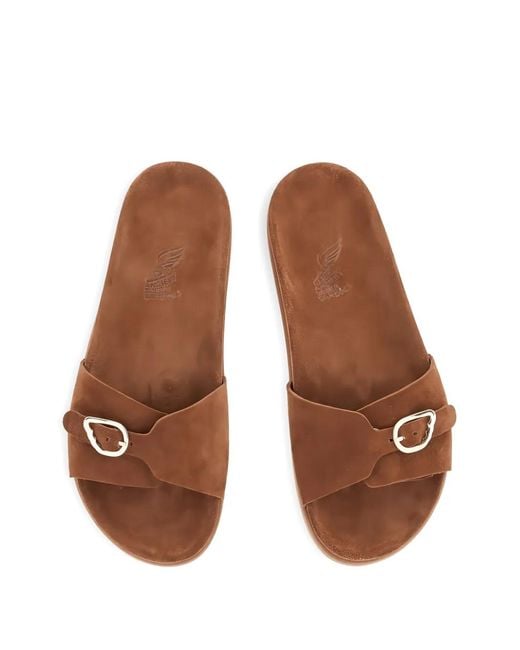 Ancient Greek Sandals Brown Stoa Buckle-Fastening Sandals