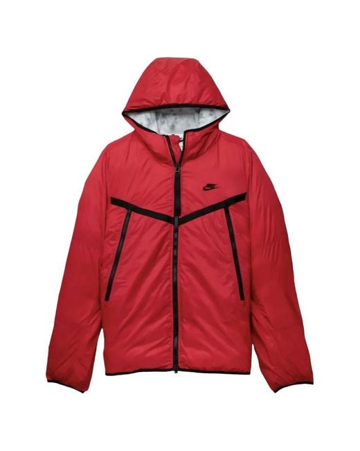 Nike Red Logo-Detail Hooded Jacket for men