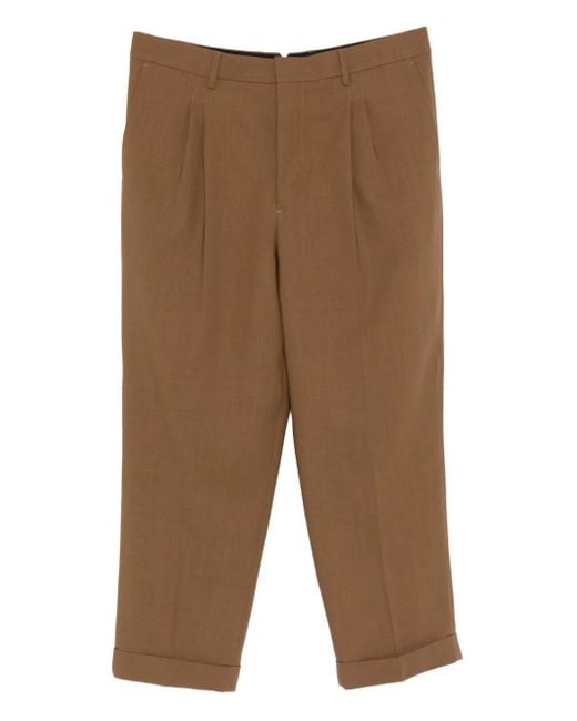 AMI Geplooide Broek in het Natural voor heren