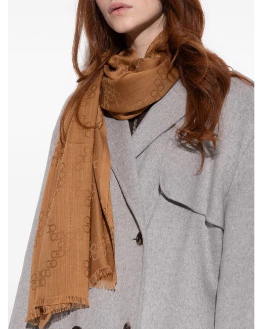Sciarpa Con Monogramma Gancini di Ferragamo in Brown