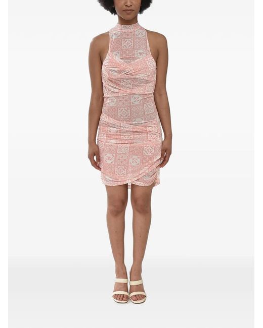 Off-White c/o Virgil Abloh Pink Maiolica Draped Mini Dress