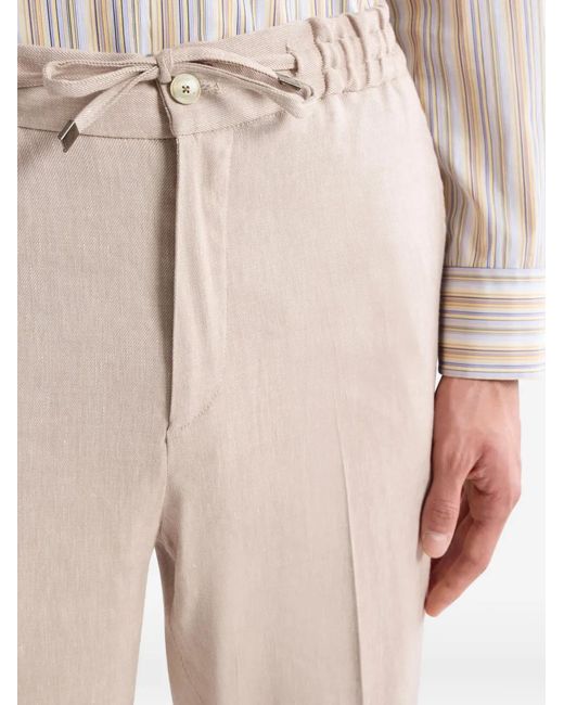 Etro Natural Linen Twill Trousers for men