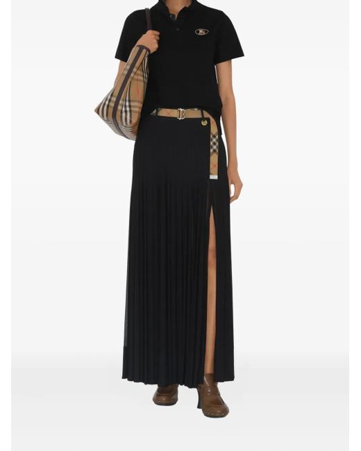 Burberry Black Cotton Polo Shirt