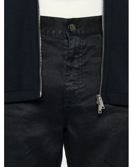 Zegna Blue Logo-Patch Trousers for men