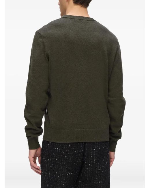 Karl Lagerfeld Green Logo Crew-Neck Sweater for men