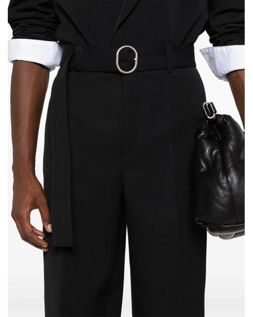 メンズ Jil Sander ベルテッド ストレートパンツ Black