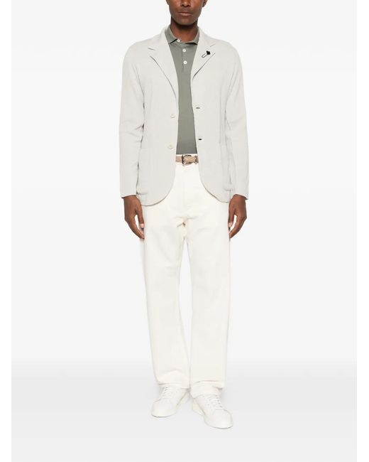 Lardini White Patch Pocket Jacket for men