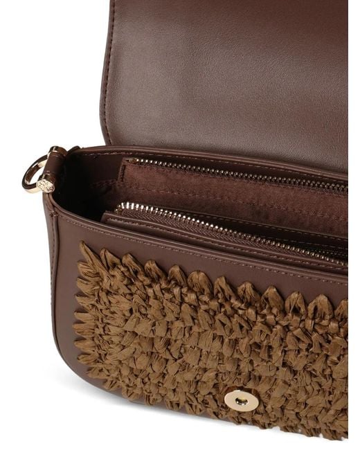 V73 Brown Cherry Woven Shoulder Bag