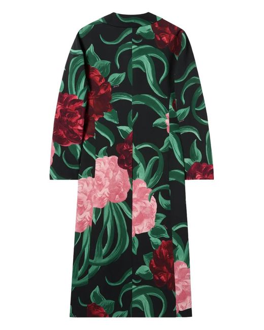 LaDoubleJ Green Duster Floral Tassel Coat