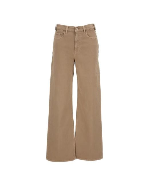 AG Jeans Natural High-Waisted Wide-Leg Jeans