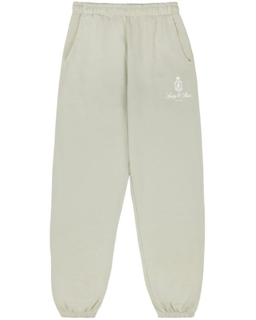 Sporty & Rich White Vendome Logo-print Track Pants