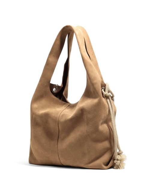 Bimba Y Lola Natural Chain Drawstring Shoulder Bag