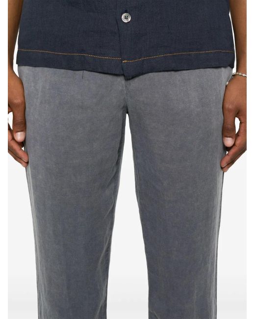 Berwich Gray Belt-Loops Trousers for men