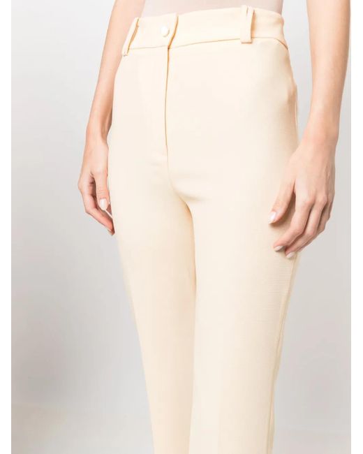 HEBE STUDIO Natural Tailored High-Waisted Trousers