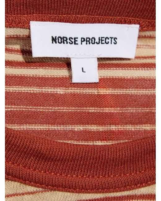 T-shirt en coton à rayures Norse Projects pour homme en coloris Orange