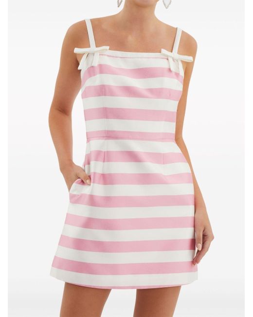 Rebecca Vallance Pink Jocelyn Striped Minidress