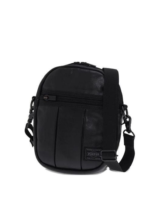 Porter-Yoshida and Co Black Leather panelled shoulder bag