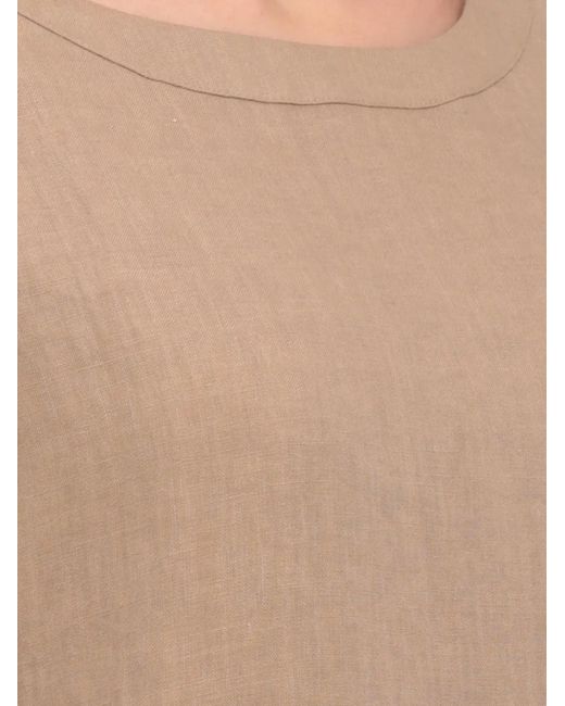 Emme Natural Linen Short-Sleeve Blouse