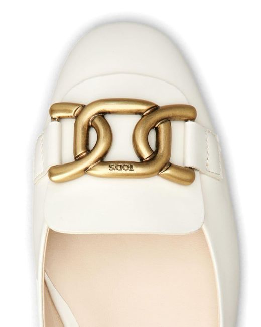 Tod's Natural Logo-plaque Ballerina Shoes