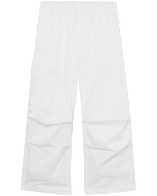 Sunnei White Coulisse Cotton Cargo Trousers for men