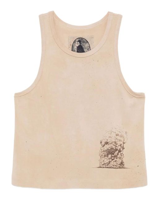 Ziggy Chen Natural Graphic-Print Vest for men