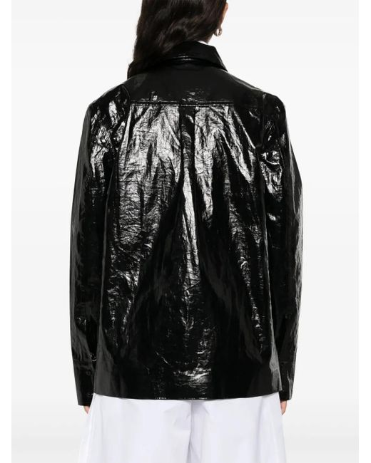 Jil Sander Black Coated Linen Shirt