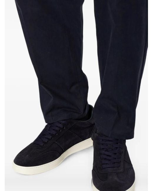 Kiton Black Lace-Up Leather Sneakers for men