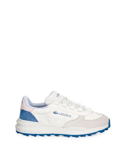 Lacoste White Elite Active Evo Logo-Patch Panelled Sneakers