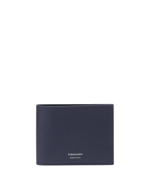 Ferragamo Blue Logo-Stamp Wallet for men