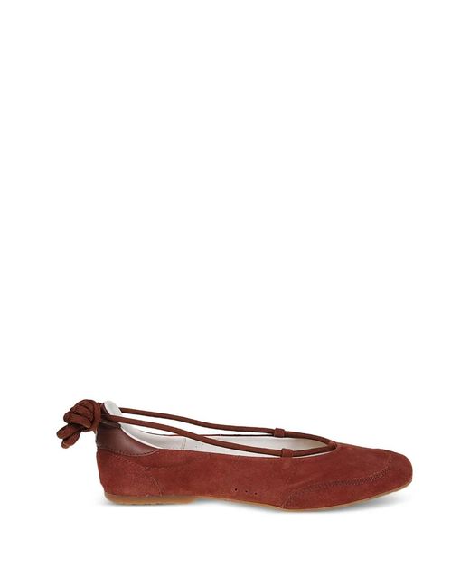 Patrizia Pepe Red Dancing Skin Lace-Up Ballet Flats
