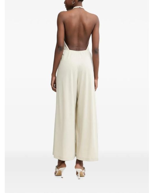 ARMANI EXCHANGE White Sleeveless Halterneck Jumpsuit