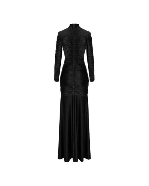 Murmur Black Long-Sleeve Ruched Dress