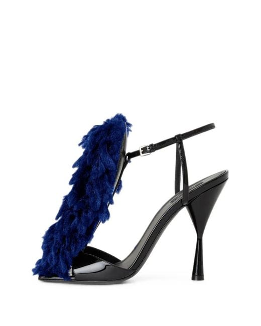 Givenchy Blue Pompom Heeled Sandals