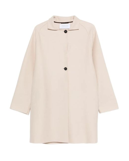 Harris Wharf London White Raglan-Sleeve Button Coat