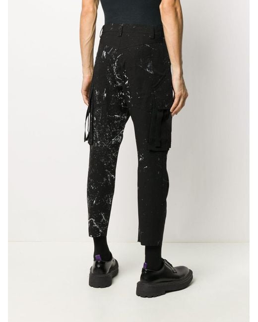 black high waisted cropped trousers