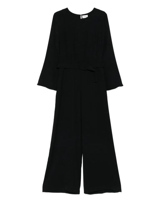 P.A.R.O.S.H. Black Belted Wide-Leg Jumpsuit