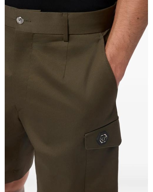 Philipp Plein Green Cargo Shorts for men