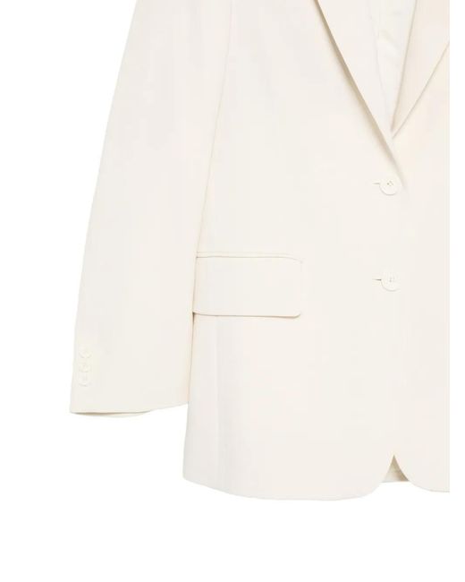 Aspesi White Buttoned Long-Sleeve Blazer
