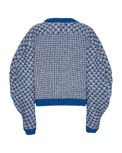 Henrik Vibskov Blue Geometric-Pattern Sweater