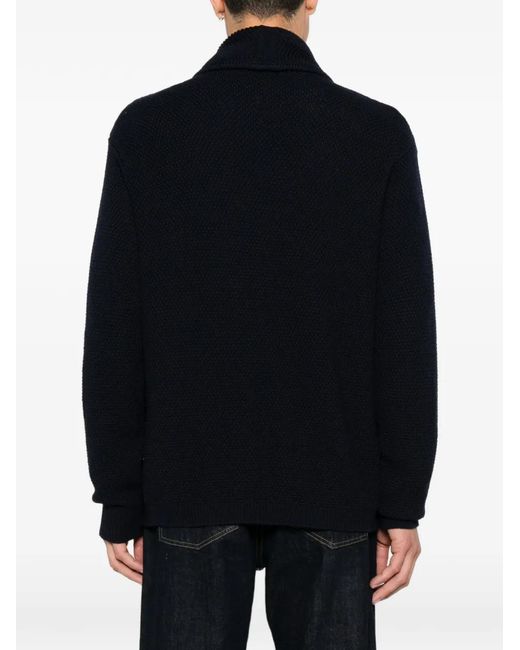 Valentino Garavani Blue Shawl-Collar Cardigan for men