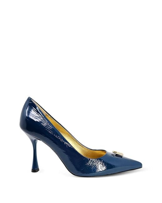 Madison Maison Blue Lock-Detail Pointed Pumps
