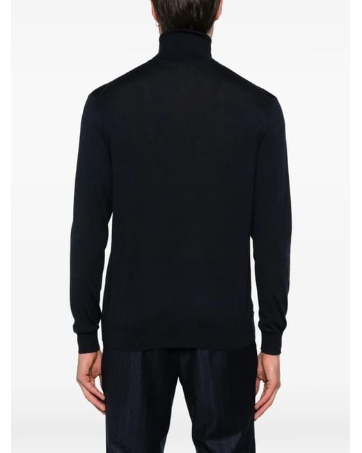 Malo Blue Roll-Neck Sweater for men